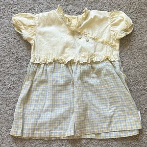 Yellow and Blue Plaid Baby Dress